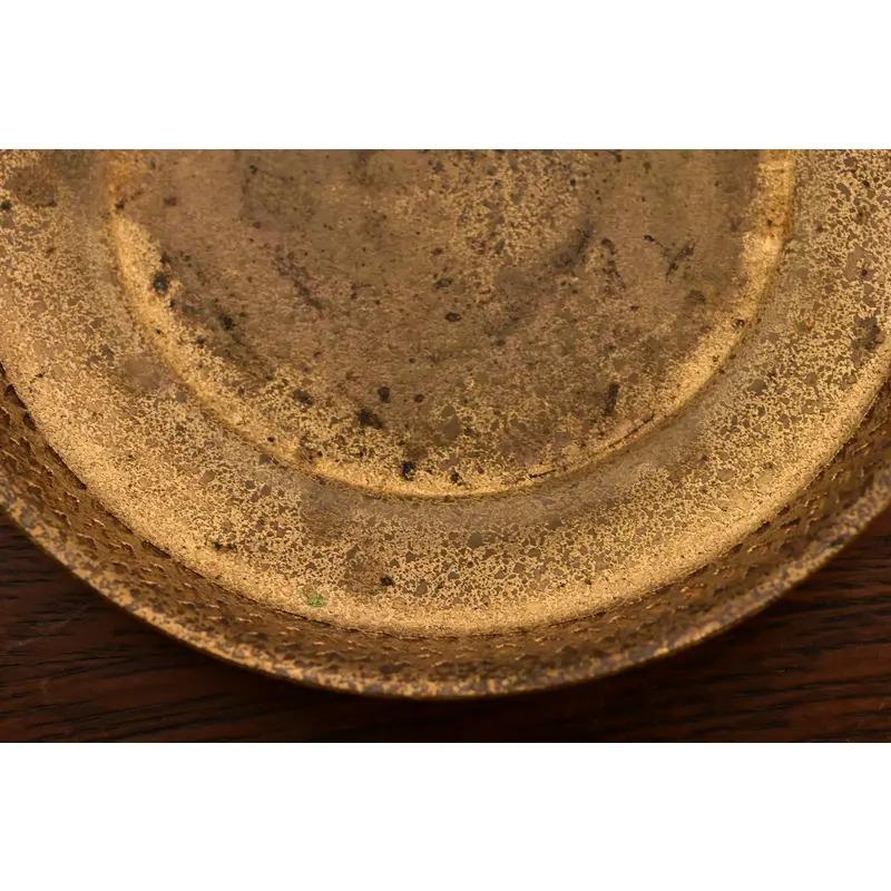 20th Century Tiffany Studios New York Bronze Doré Shallow Bowl or Tray With Decorative Border For Sale