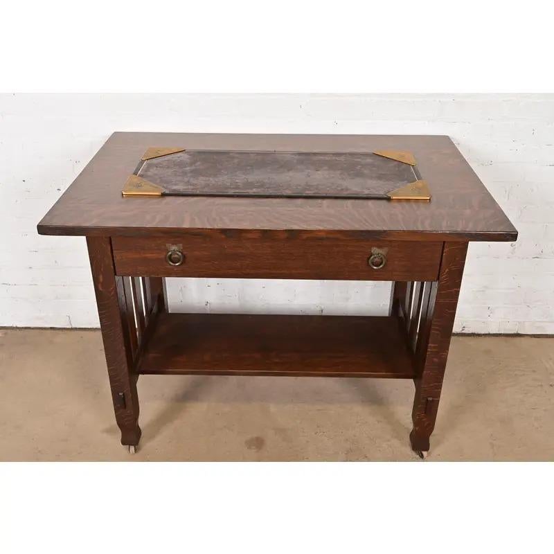 Tiffany Studios New York Bronze Doré With Faux Tortoise Shell Desk Blotter For Sale 4