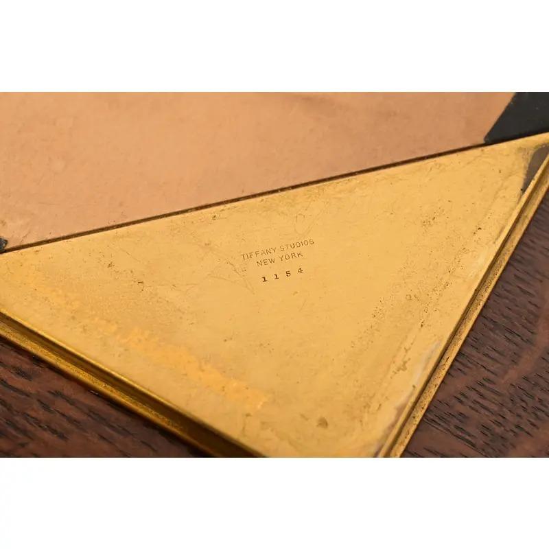 Tiffany Studios New York Bronze Doré With Faux Tortoise Shell Desk Blotter For Sale 3