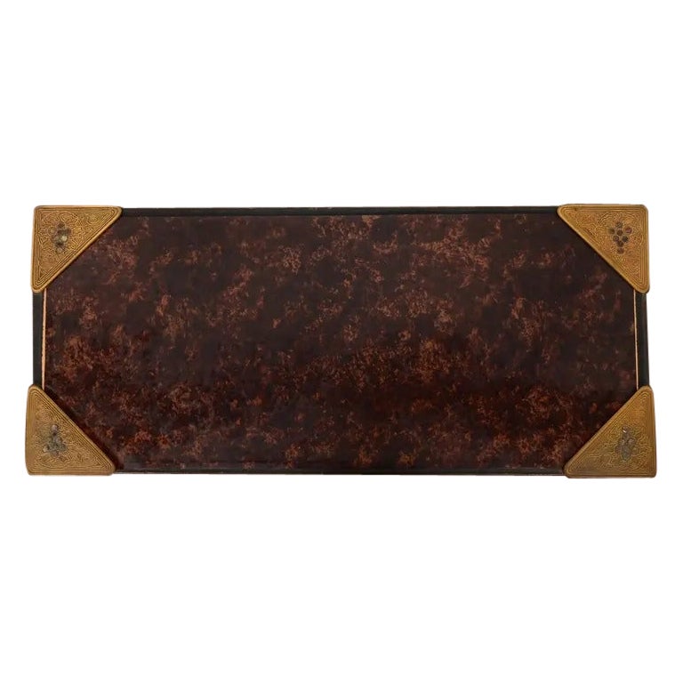 Tiffany Studios New York Bronze Doré With Faux Tortoise Shell Desk Blotter For Sale