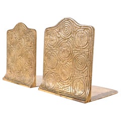 Tiffany Studios New York Bronze Doré Zodiac Bookends, Circa 1910