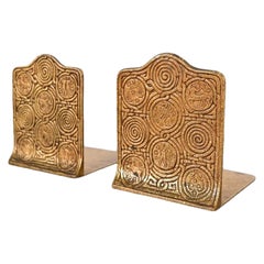 Tiffany Studios New York Bronze Doré Zodiac Bookends, Circa 1910