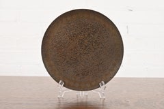 Tiffany Studios New York Bronze Footed Charger Plate With Greek Key Design