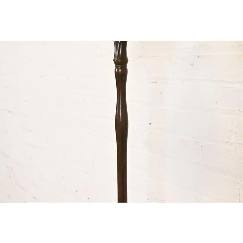 Tiffany Studios New York Bronze Harp Floor Lamp With Favrile Glass Shade For Sale 4
