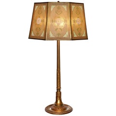 Tiffany Studios New York Bronze Lamp with Original Shade