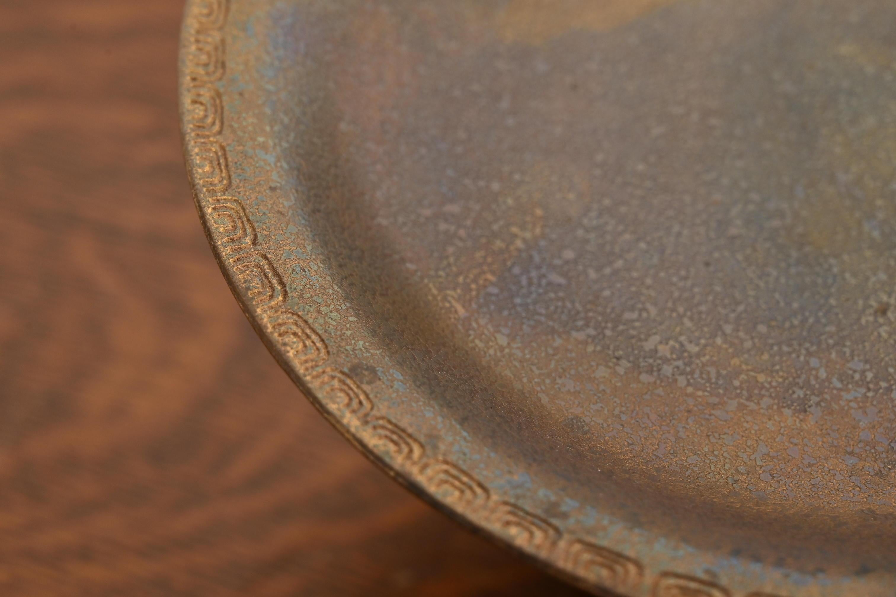 Tiffany Studios New York Bronze Pedestal Bowl or Compote Dish For Sale 1