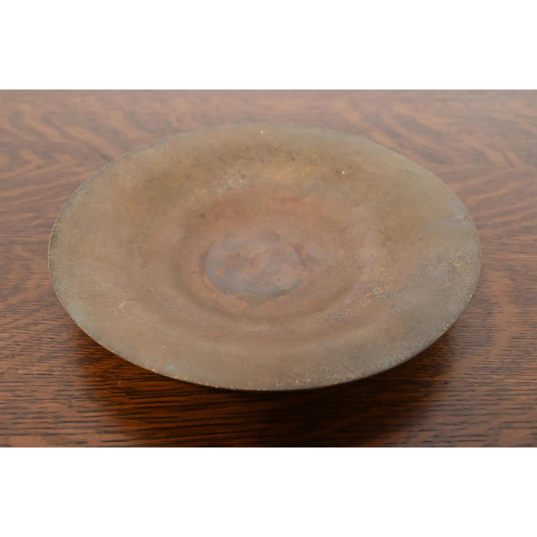 American Tiffany Studios New York Bronze Plate or Shallow Bowl For Sale