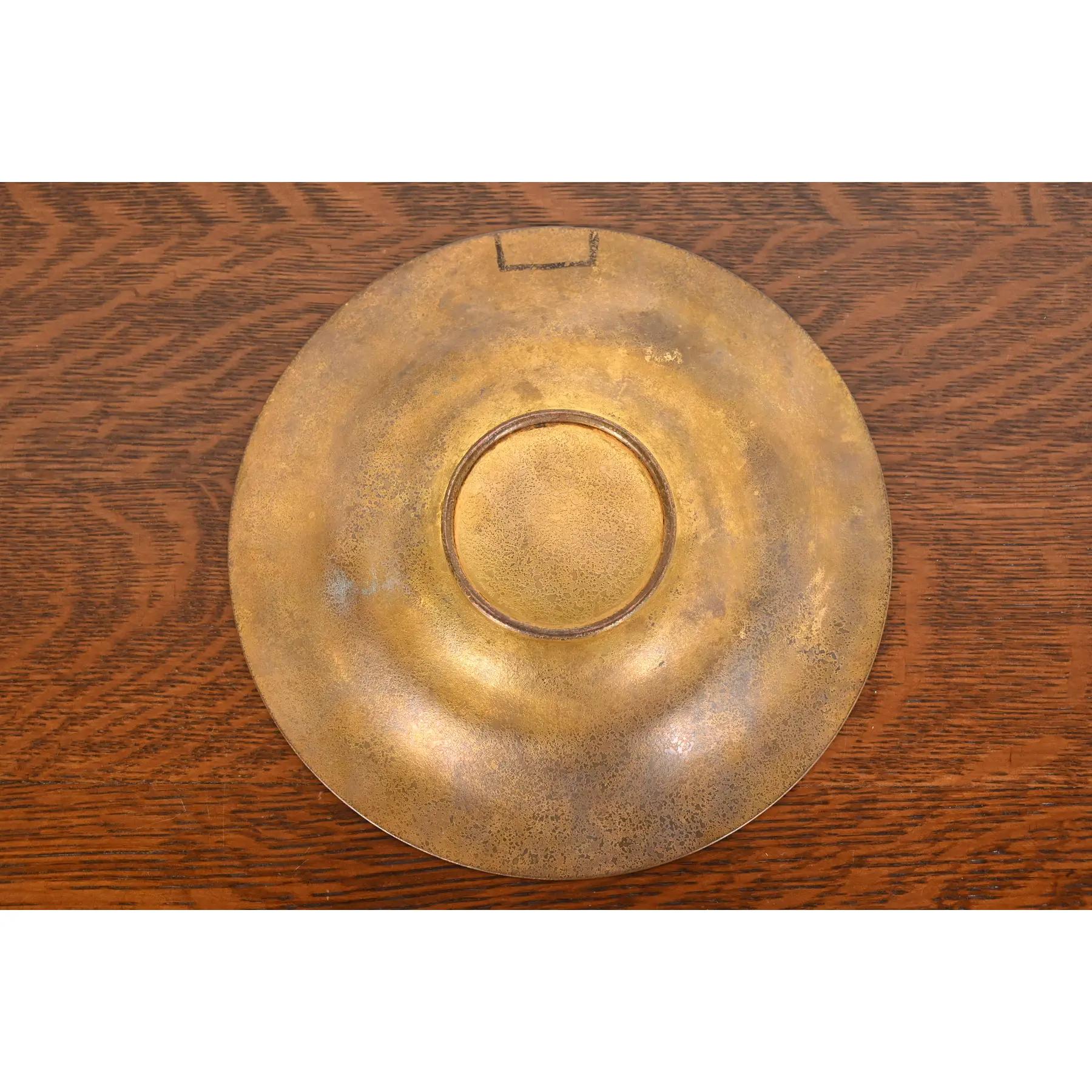 Tiffany Studios New York Bronze Plate or Shallow Bowl In Good Condition For Sale In South Bend, IN