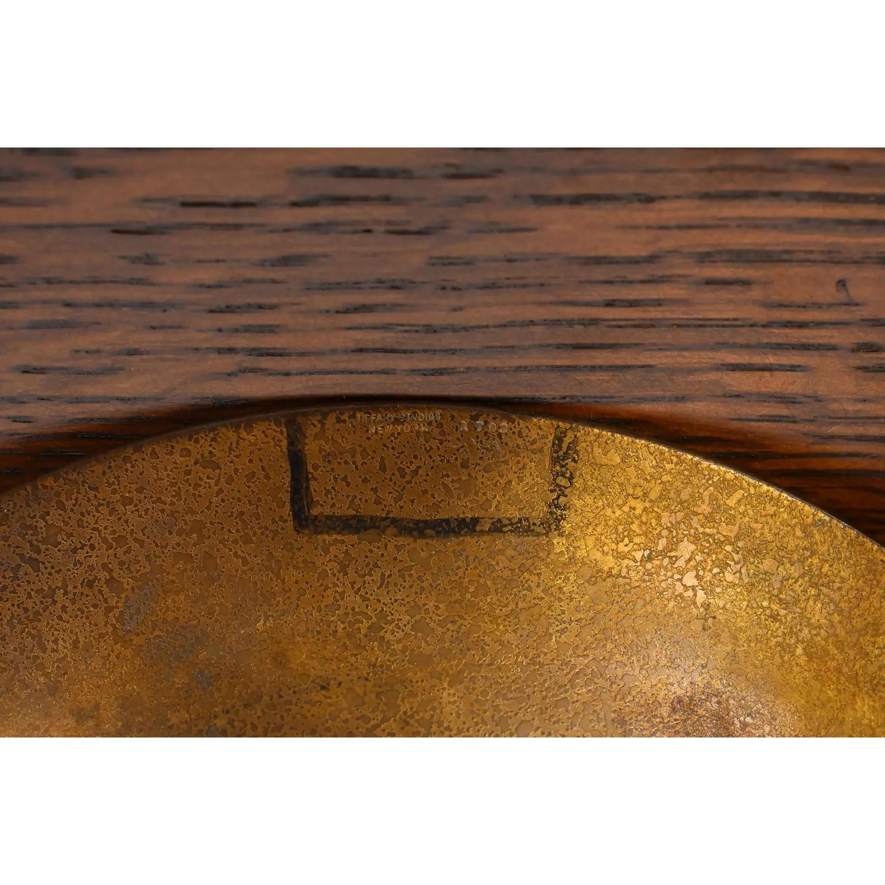 20th Century Tiffany Studios New York Bronze Plate or Shallow Bowl For Sale