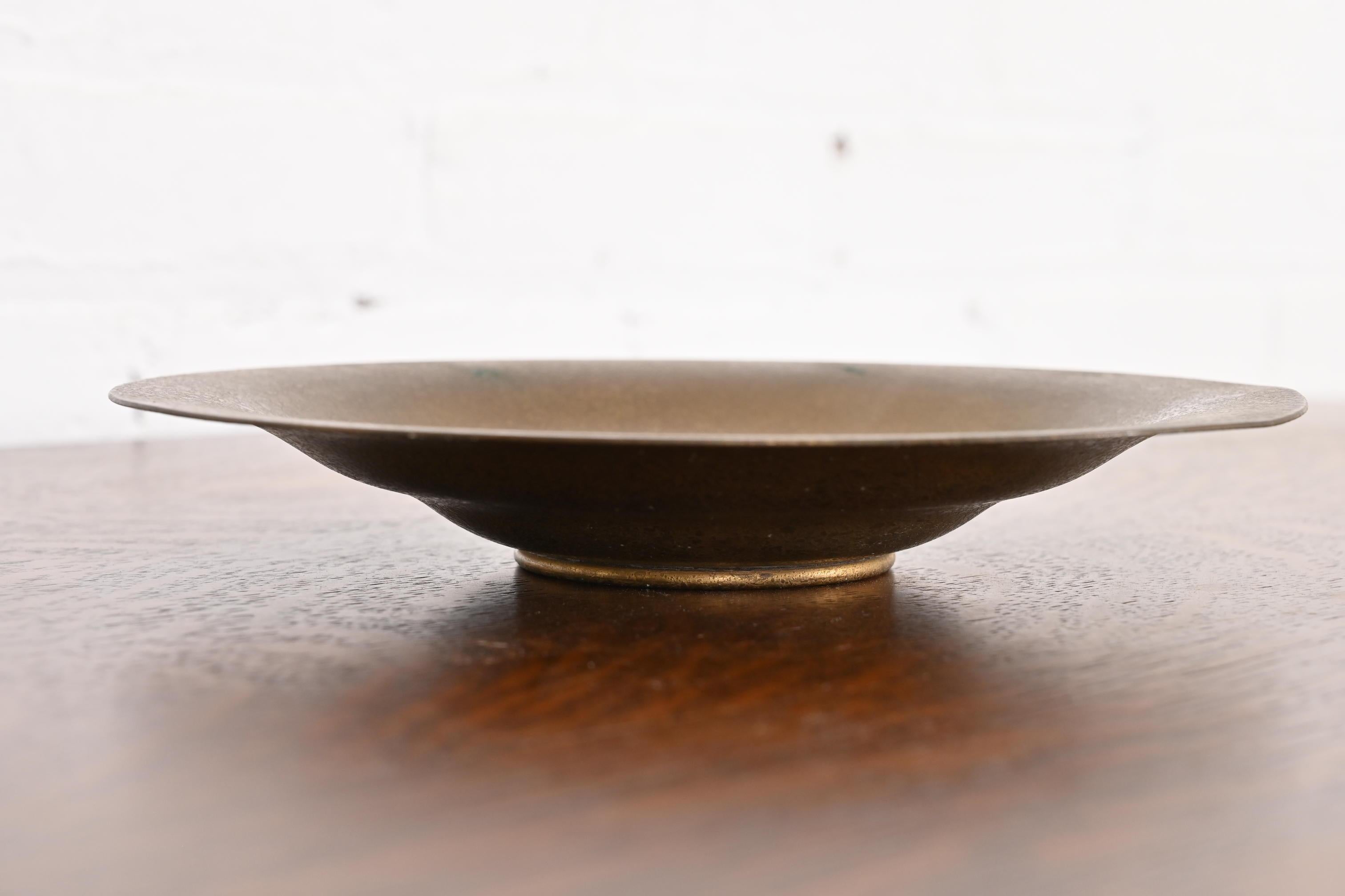 Arts and Crafts Tiffany Studios New York Bronze Shallow Bowl For Sale