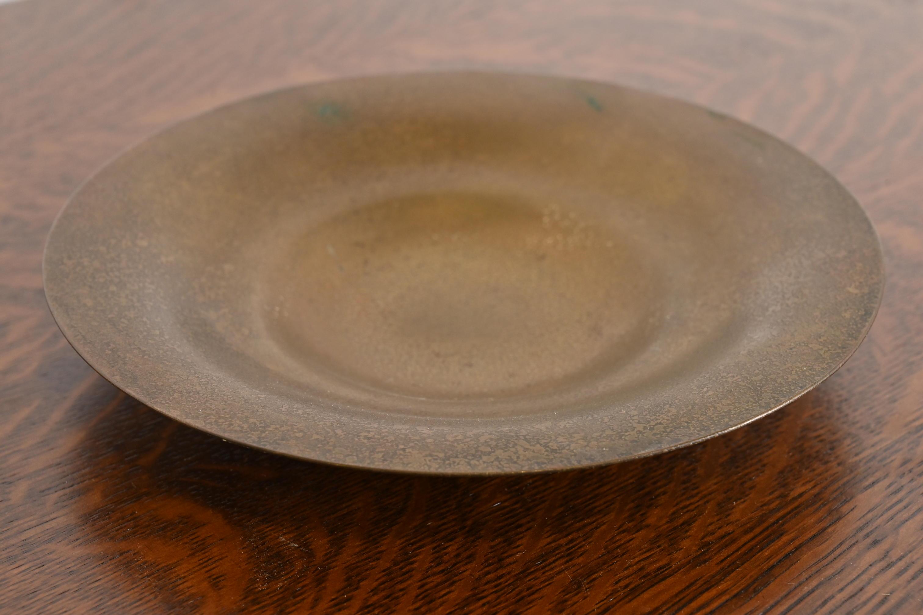 American Tiffany Studios New York Bronze Shallow Bowl For Sale