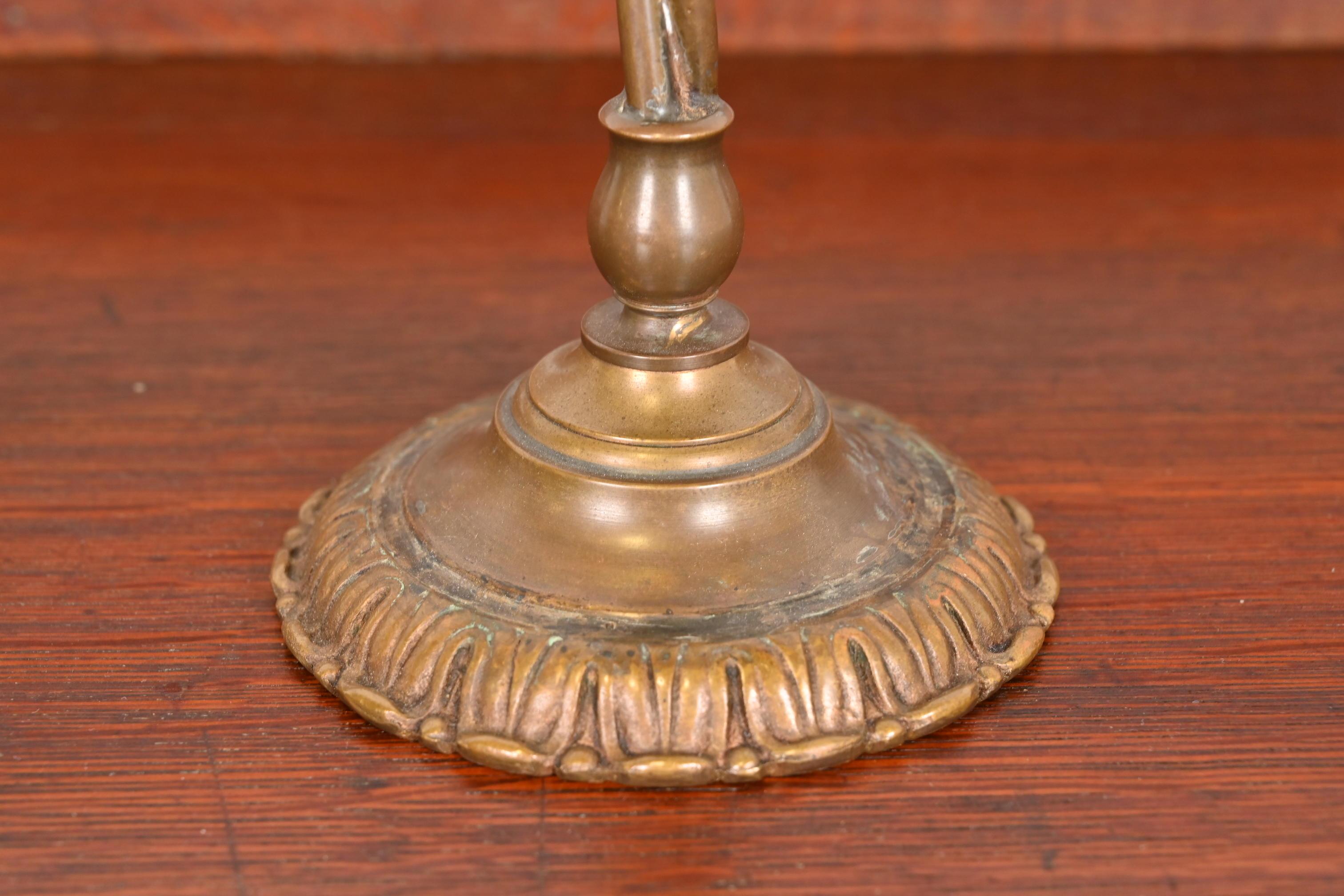 Brass Tiffany Studios New York Bronze Three-Light Candelabrum, 1920s For Sale