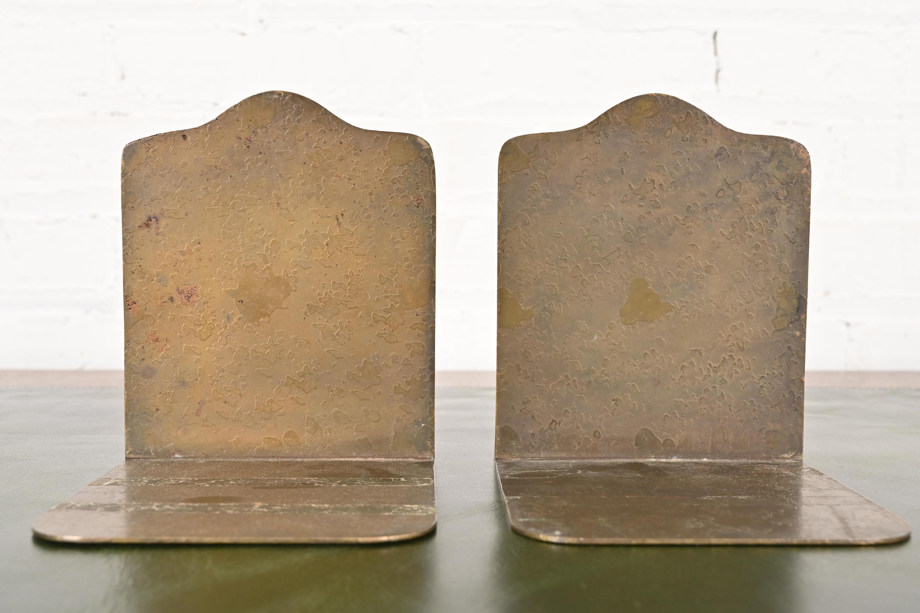 Tiffany Studios New York Bronze Zodiac Bookends, Circa 1910 For Sale 4