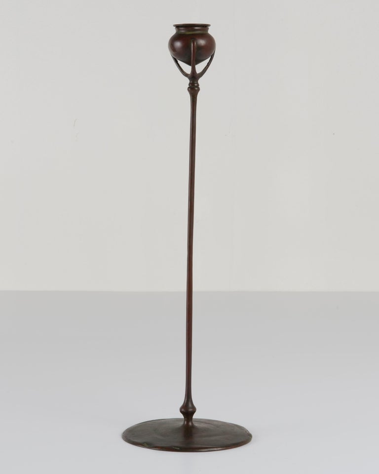 Tiffany Studios New York Candlestick Bronze Model 1213 For Sale 5