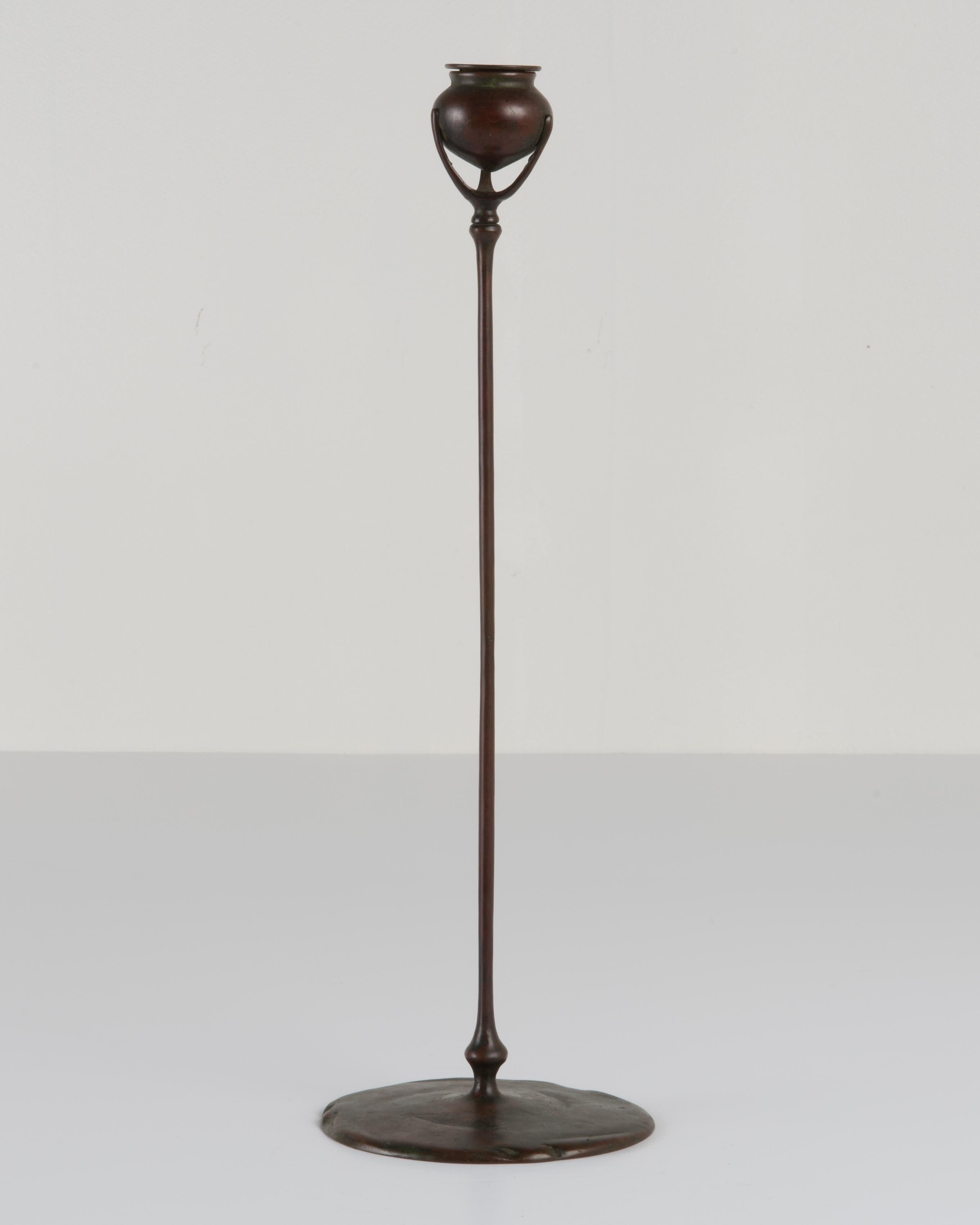 Tiffany Studios New York Candlestick Bronze Model 1213 6