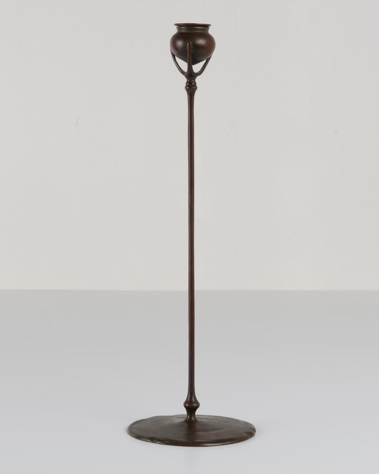 Tiffany Studios New York Candlestick Bronze Model 1213 For Sale 8