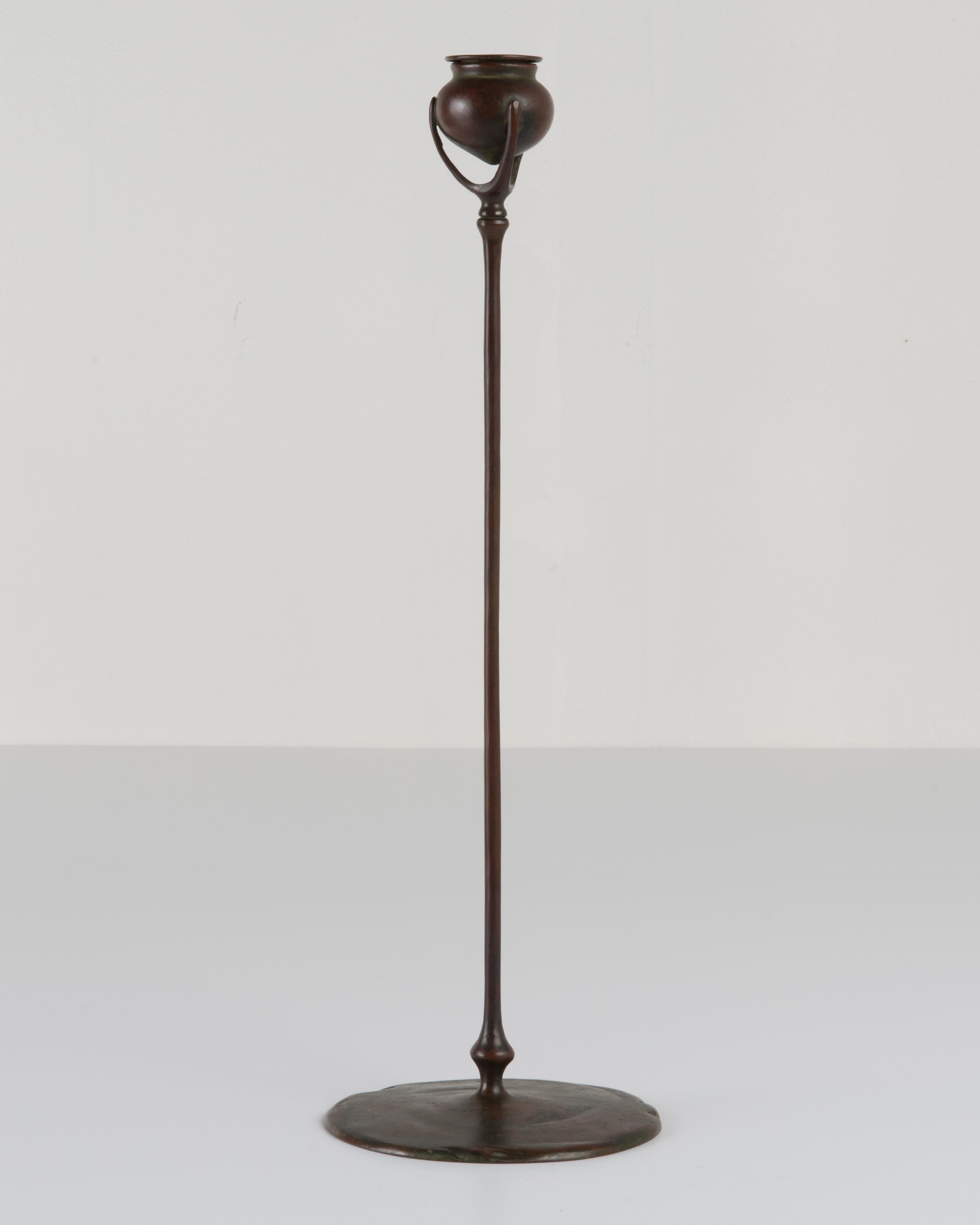 Tiffany Studios New York Candlestick Bronze Model 1213 1
