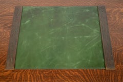 Tiffany Studios New York Chinese Pattern Bronze Blotter Ends With Leather Pad