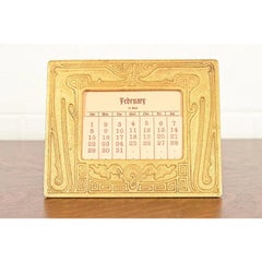 Tiffany Studios New York Chinese Pattern Bronze Doré Desk Calendar Frame