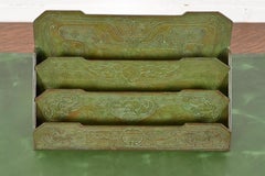 Tiffany Studios New York Chinese Pattern Bronze Letter Rack