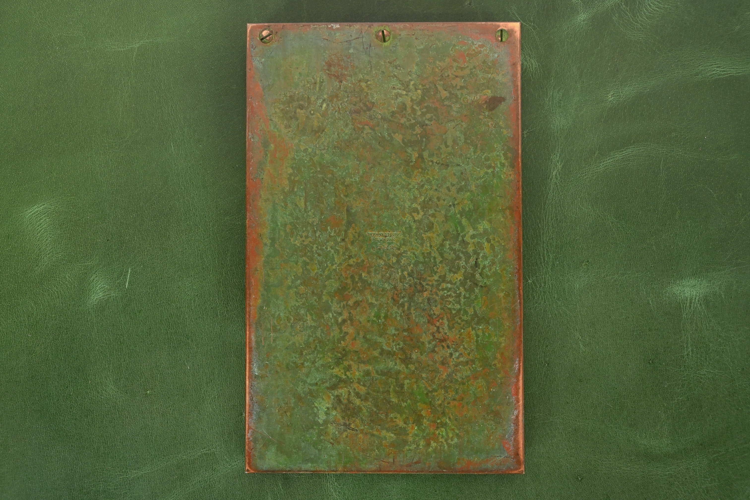 Tiffany Studios New York Chinese Pattern Bronze Notepad Holder For Sale 5