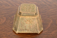 Tiffany Studios New York Chinese Pattern Large Bronze Inkwell, Circa 1910