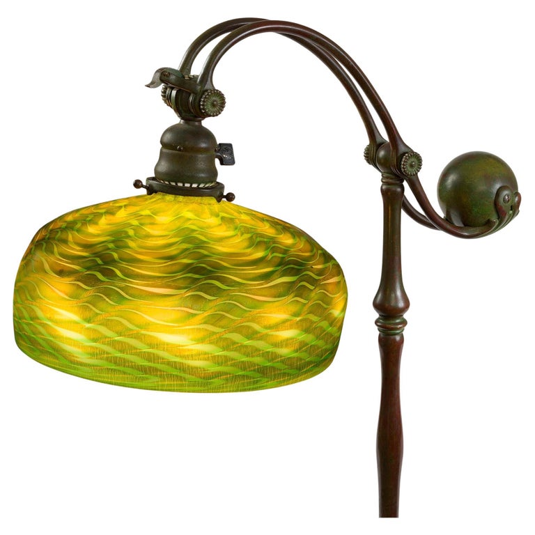 Tiffany Studios New York "Damascene Counter Balance" Floor Lamp at 1stDibs