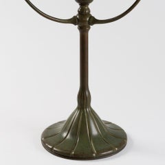 Tiffany Studios New York "Damascene" Glass Three-Arm Table Lamp