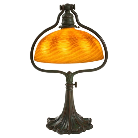 Tiffany Studios New York "Damascene Harp" Desk Lamp