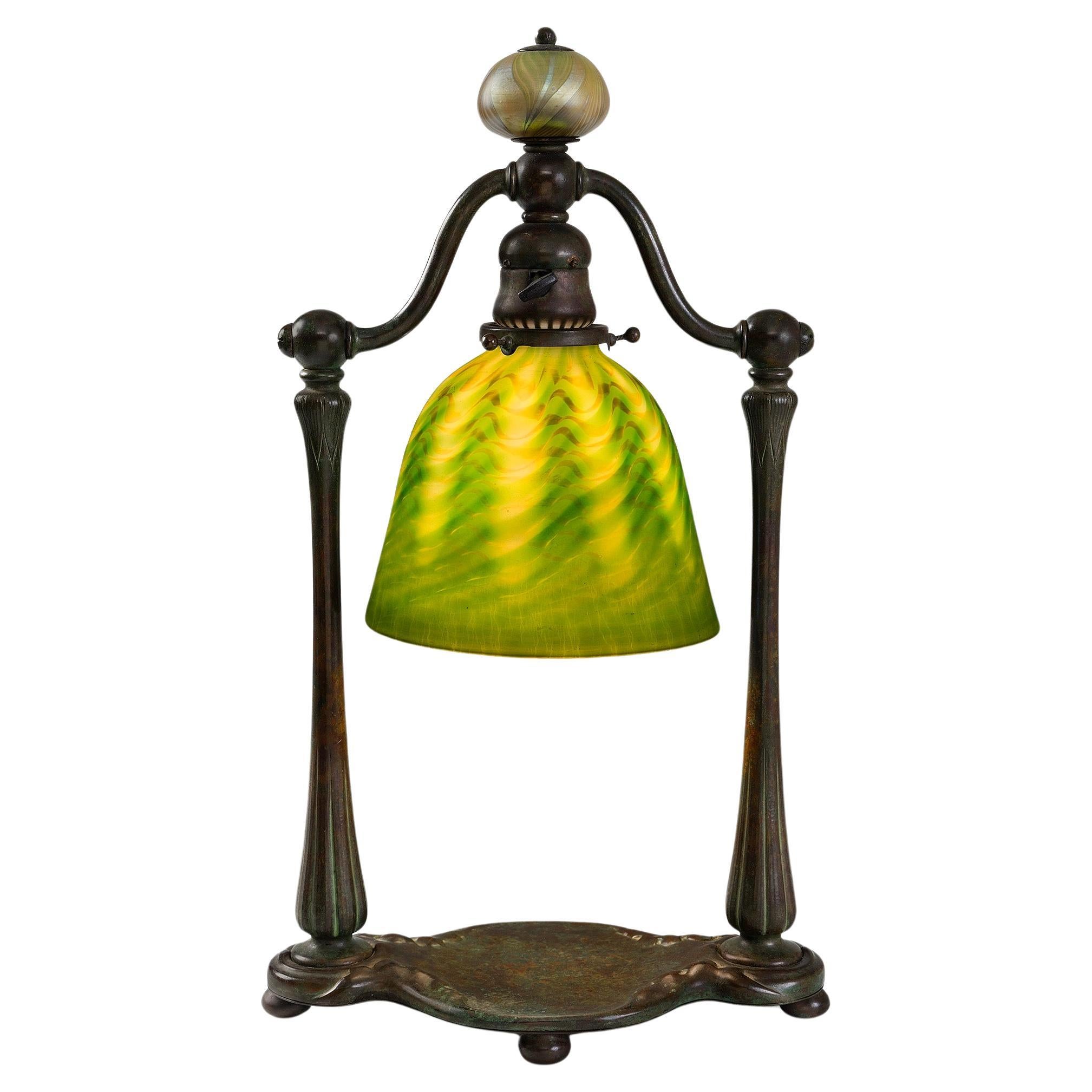 Tiffany Studios New York "Damascene Lighthouse" Desk Lamp For Sale
