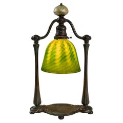 Retro Tiffany Studios New York "Damascene Lighthouse" Desk Lamp