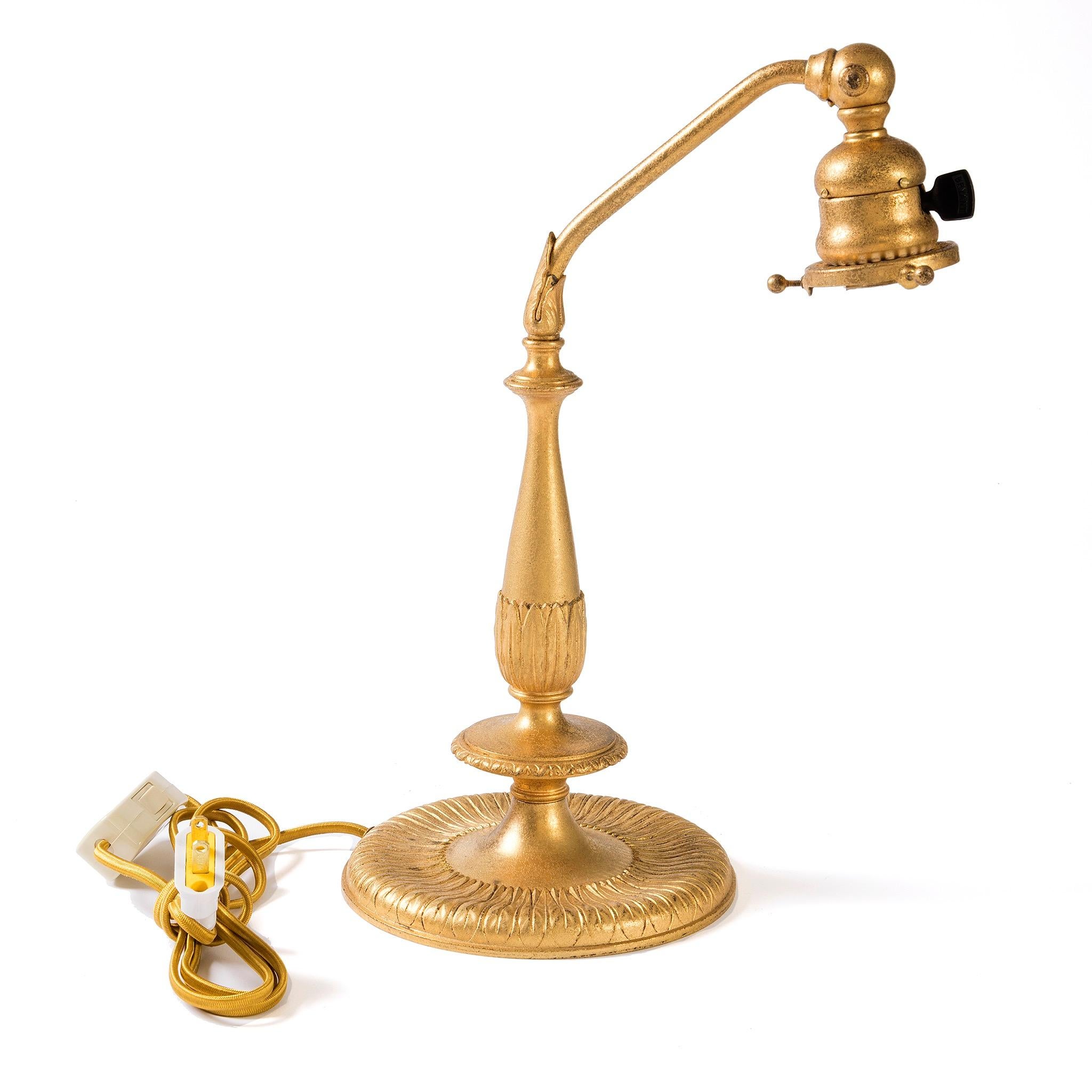 American Tiffany Studios New York Damascene Table Lamp For Sale