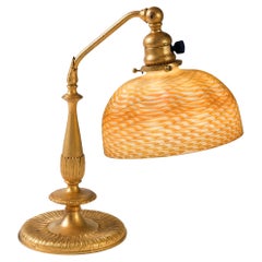Used Tiffany Studios New York Damascene Table Lamp