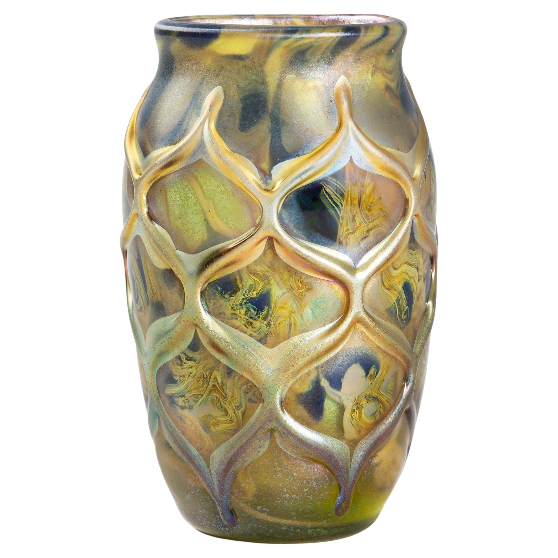 Vaso fermacarte decorato con alveare di Tiffany Studios New York