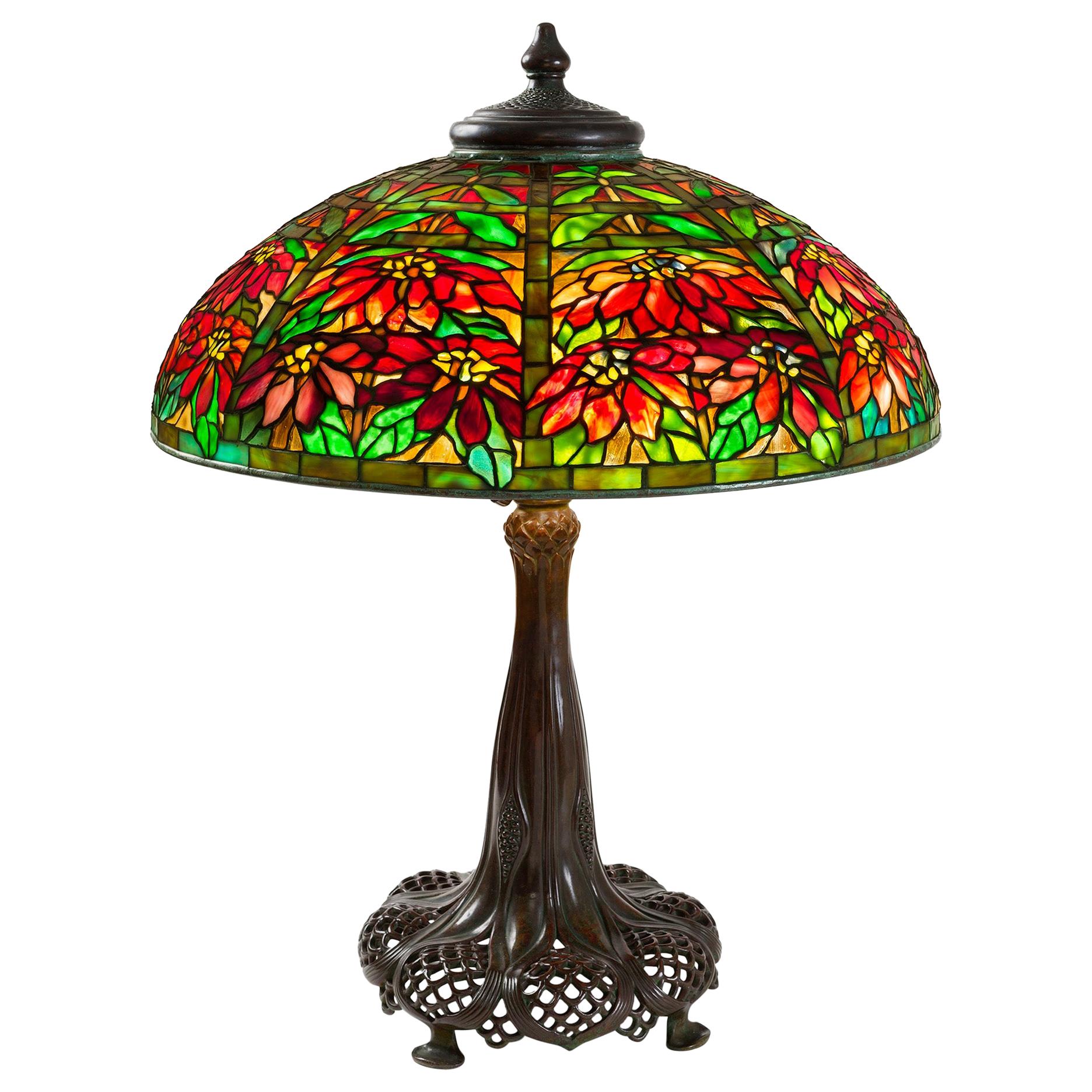 Tiffany Studios New York "Double Poinsettia" Table Lamp 