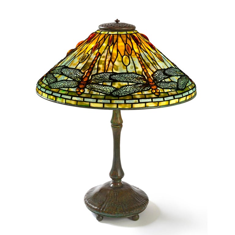 Art Nouveau Tiffany Studios New York “Dragonfly” Table Lamp For Sale