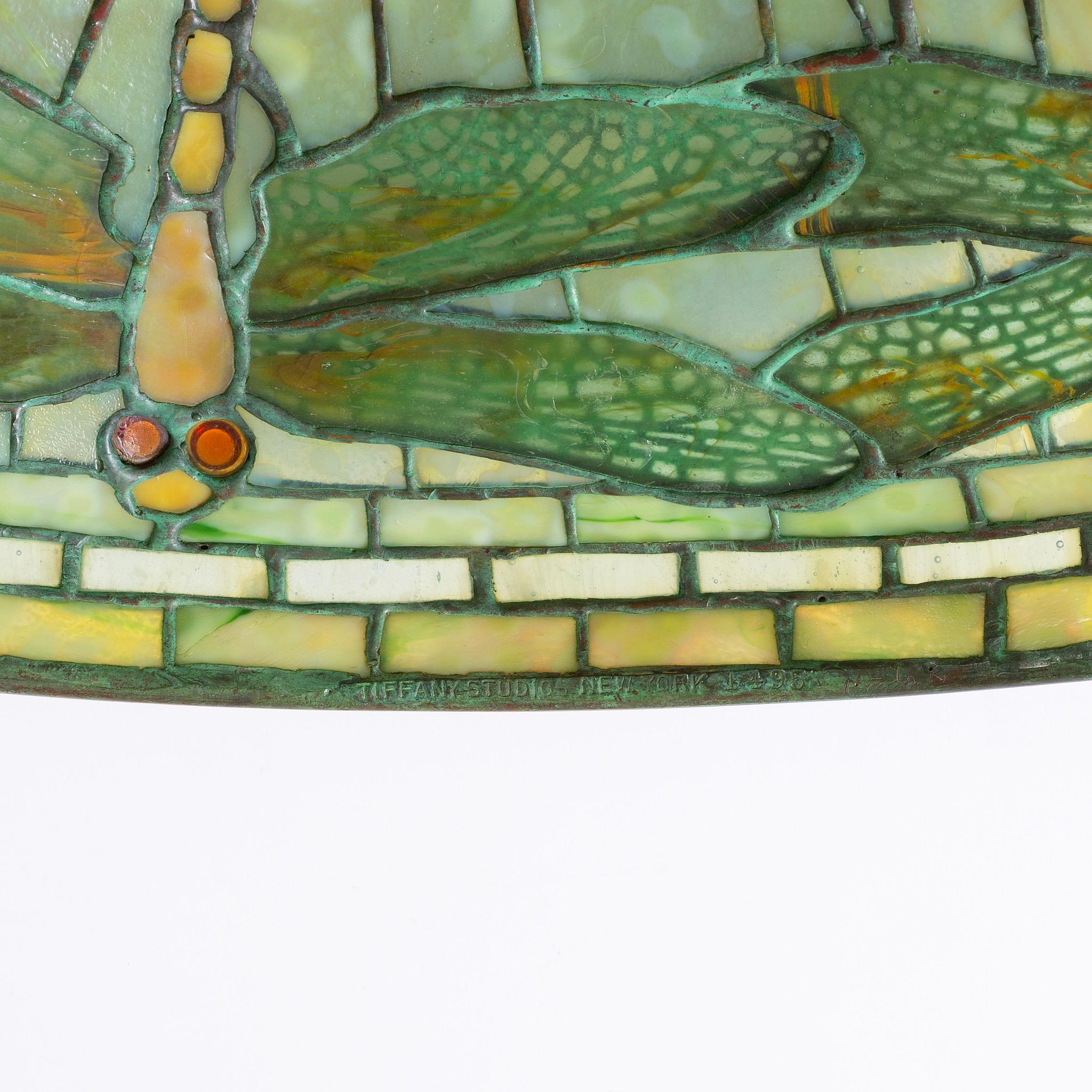 Glass Tiffany Studios New York “Dragonfly” Table Lamp