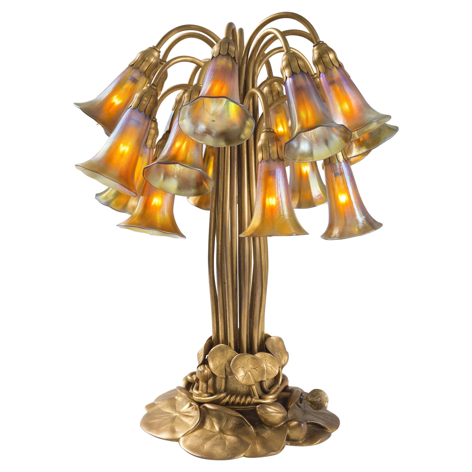 Tiffany Studios New York "Eighteen Light Lily" Table Lamp