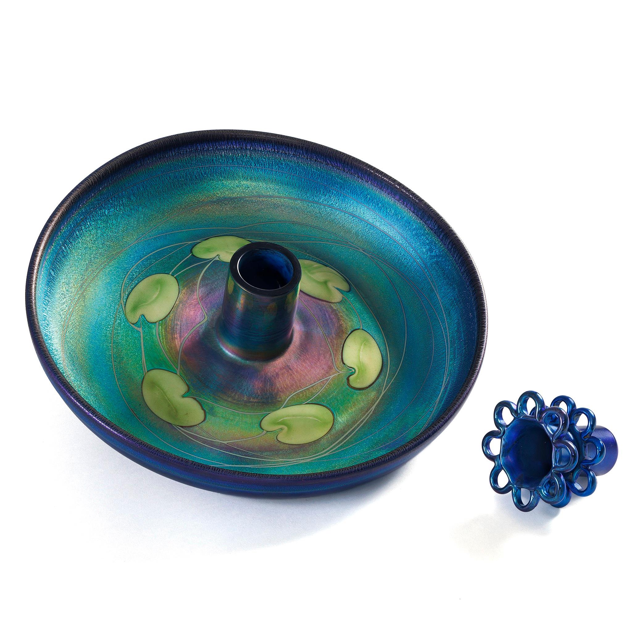 Art Nouveau Tiffany Studios New York Favrile Glass Centerpiece For Sale