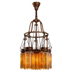 Lampadario a cinque luci "Prisma" di Tiffany Studios New York
