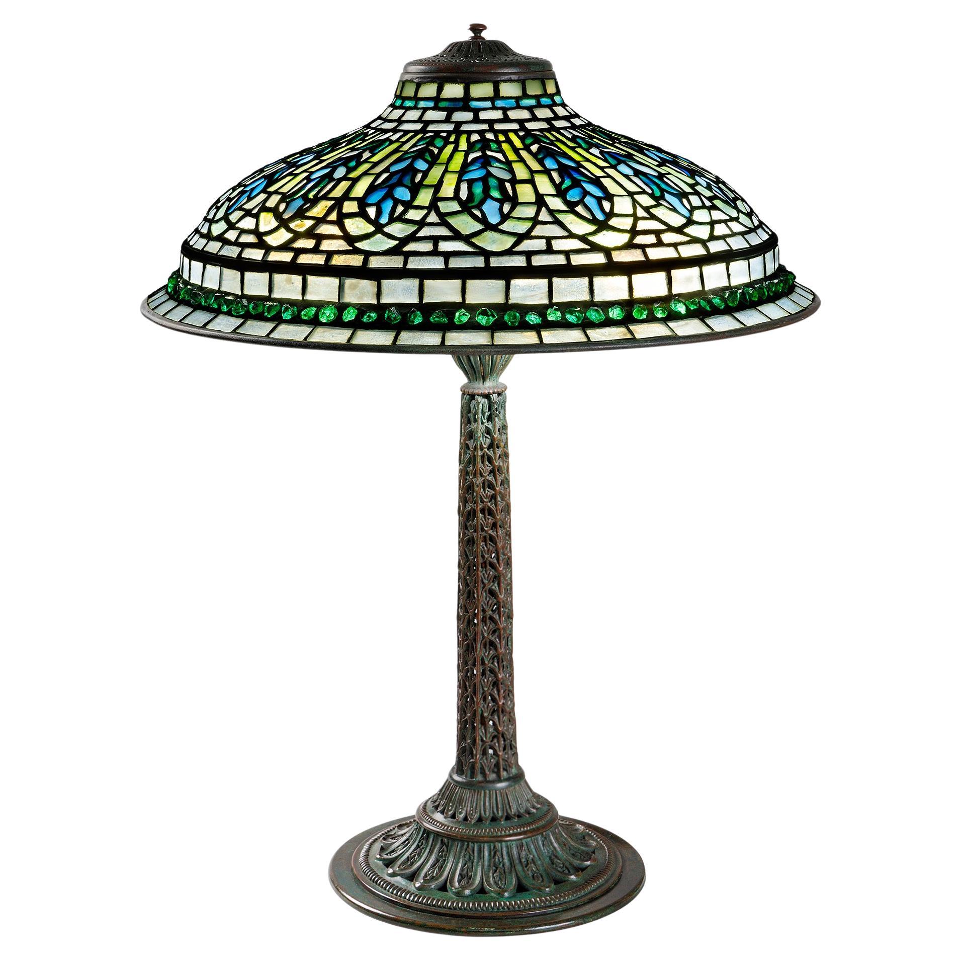 Tiffany Studios New York "Gentian" Flared Table Lamp For Sale