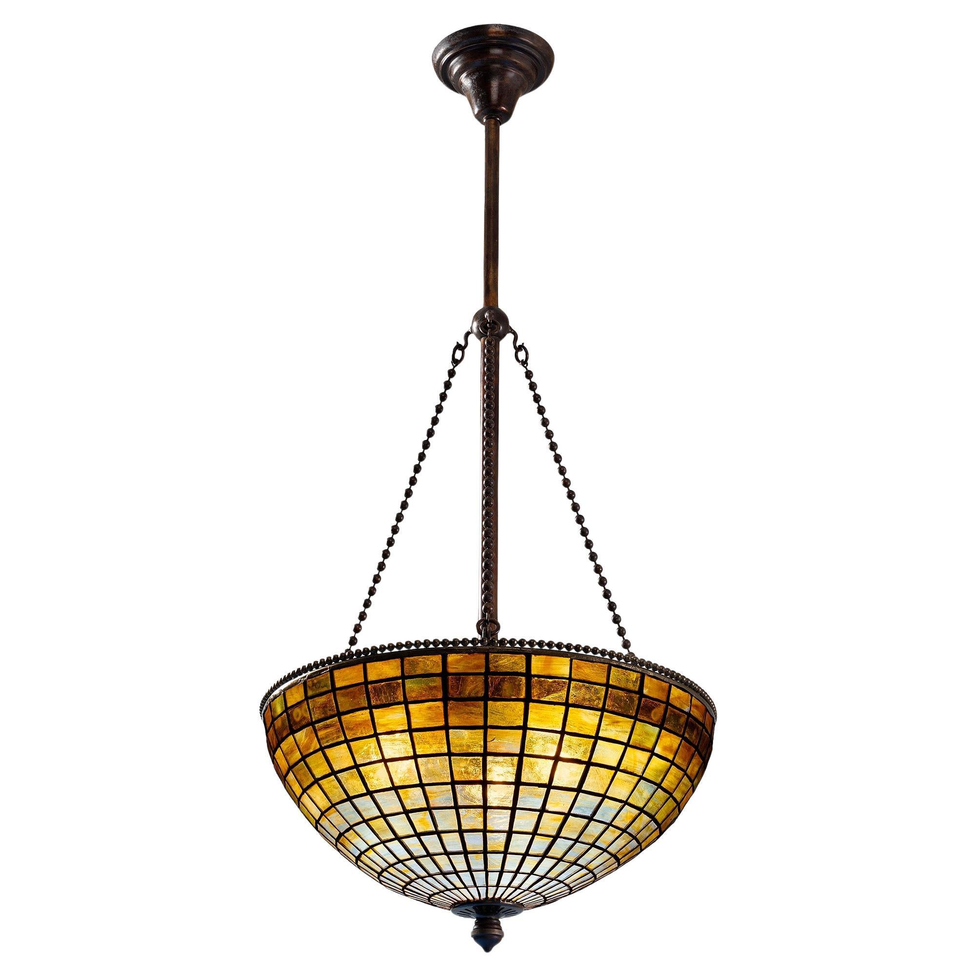 Tiffany Studios New York "Geometric" Plafonnier