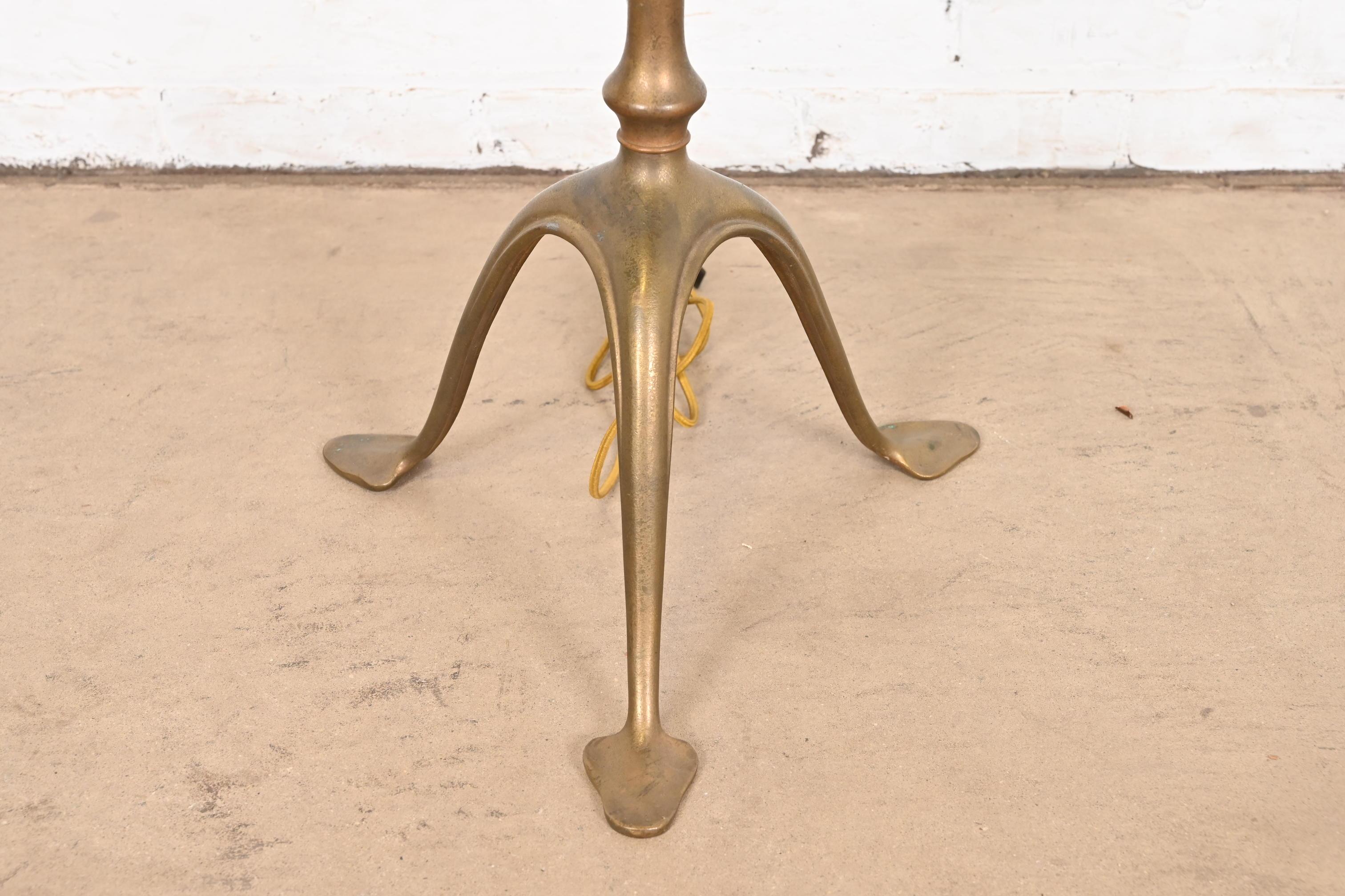 Tiffany Studios New York Gilt Bronze Harp Floor Lamp For Sale 2