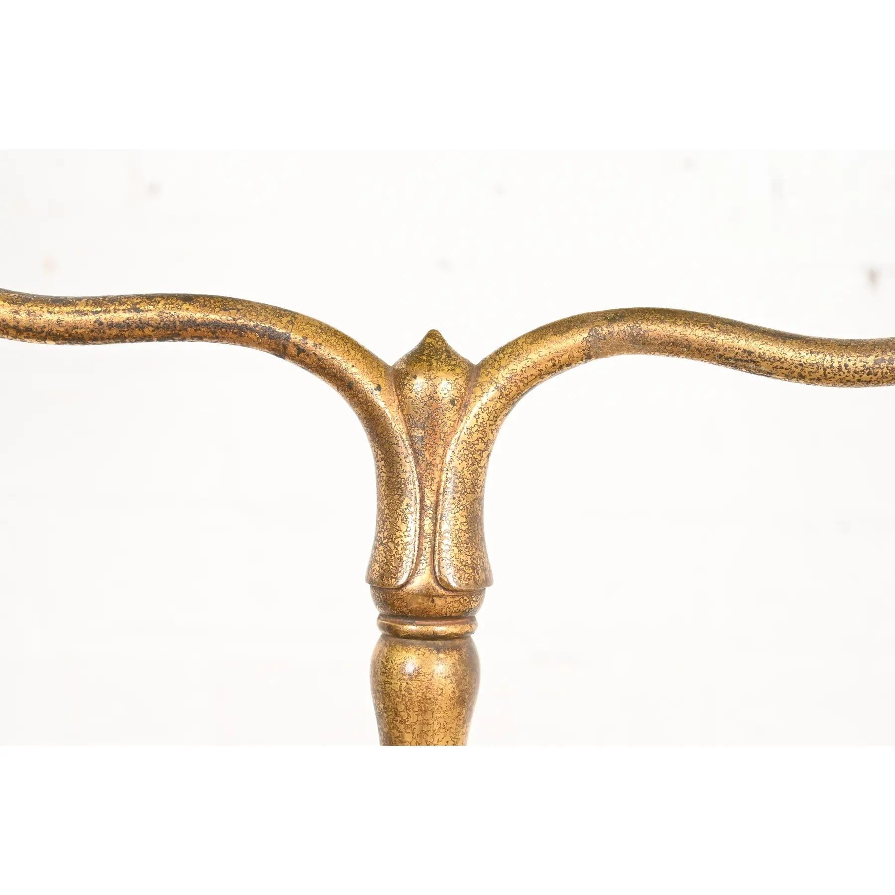 Lampada da terra ad arpa in bronzo dorato di Tiffany Studios New York con paralume in vetro Favrile in vendita 3