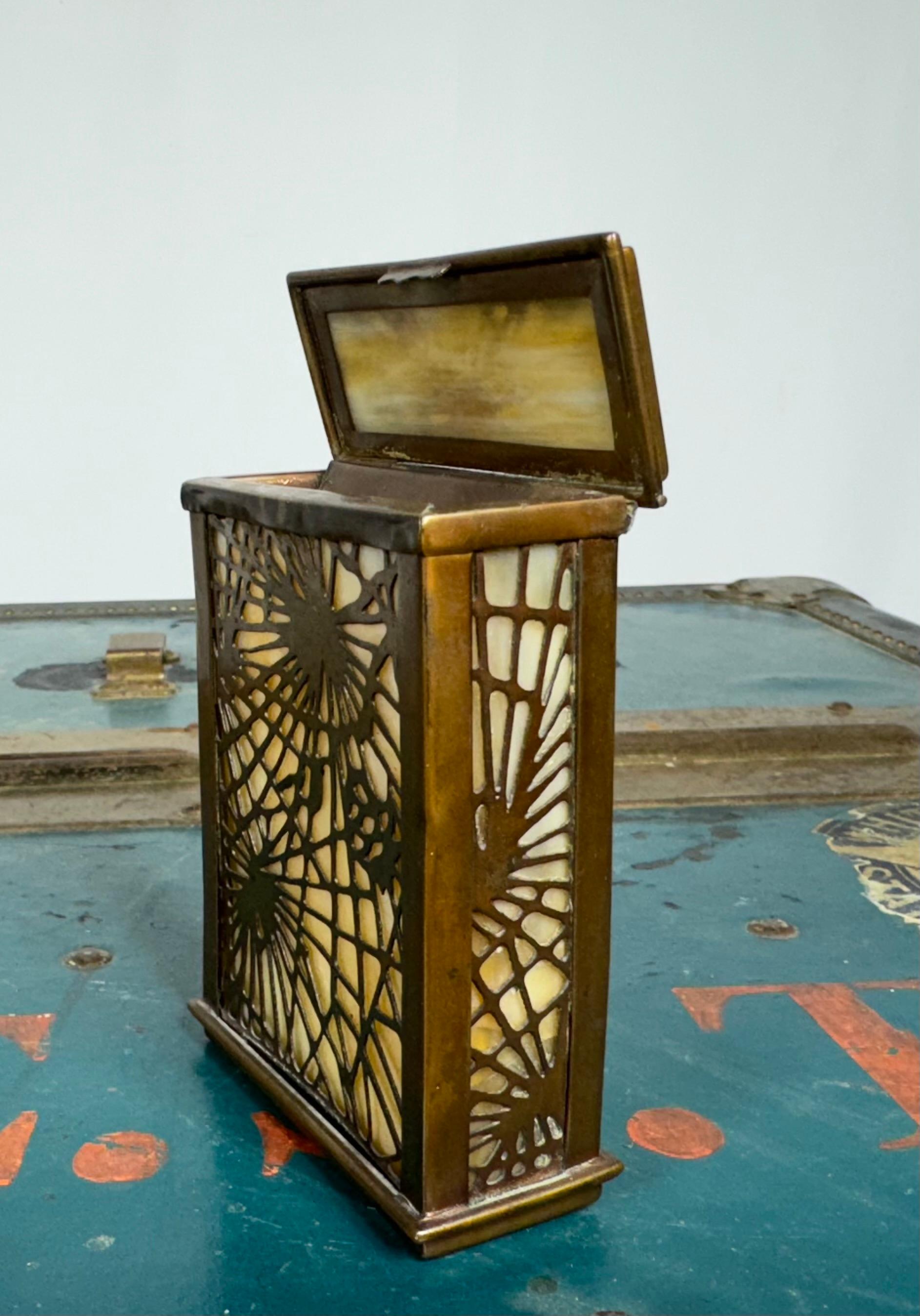 Art Nouveau Tiffany Studios New York Gilt-Bronze Pine Needle Card Box  