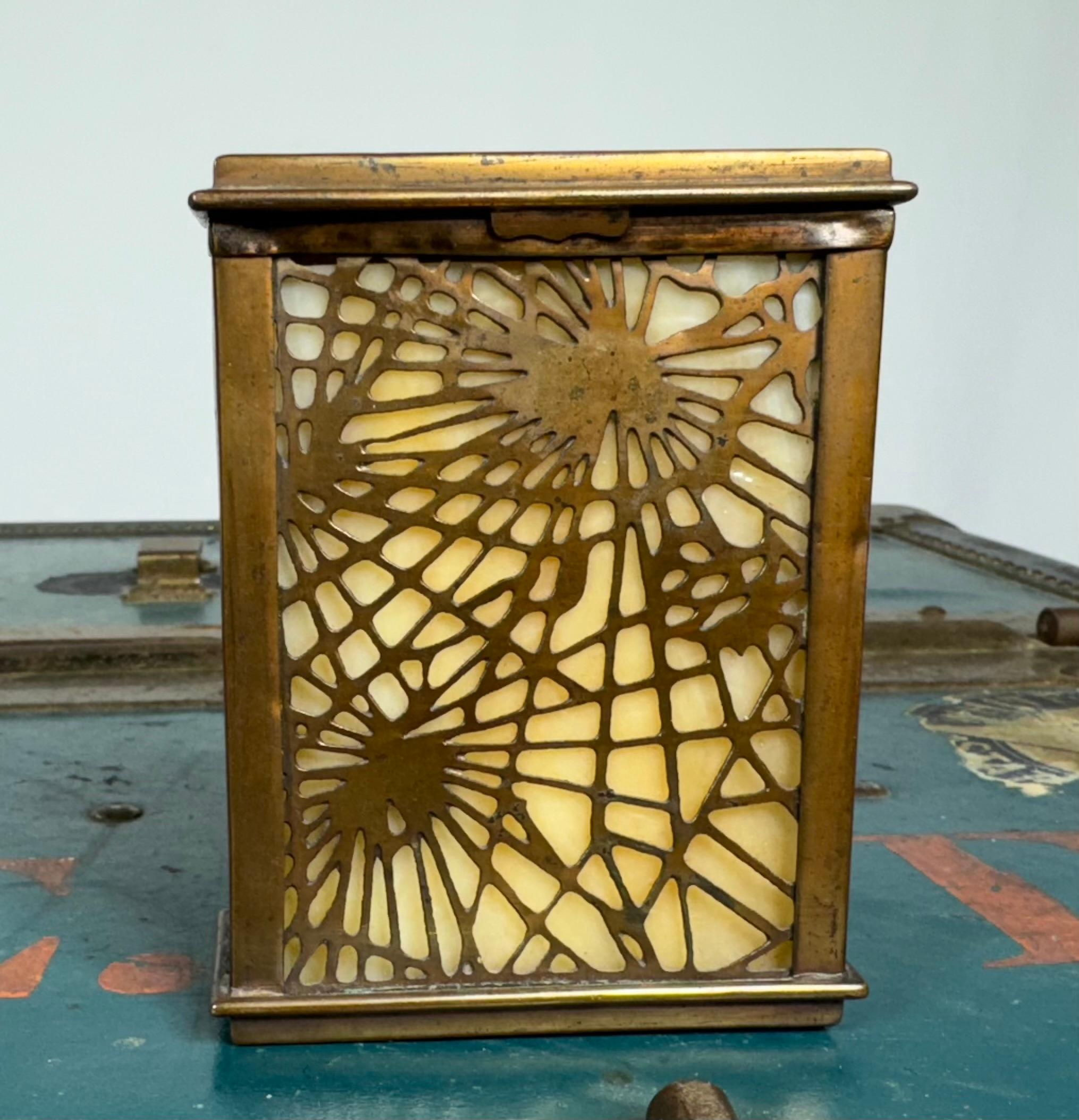Hand-Crafted Tiffany Studios New York Gilt-Bronze Pine Needle Card Box  