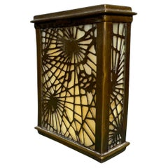 Tiffany Studios New York Gilt-Bronze Pine Needle Card Box  "Spider Web"