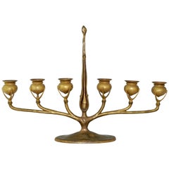Tiffany Studios New York Gilt Bronze Six-Light Candelabrum 1907
