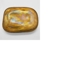 Tiffany Studios New York Glass and Bronze Paperweight