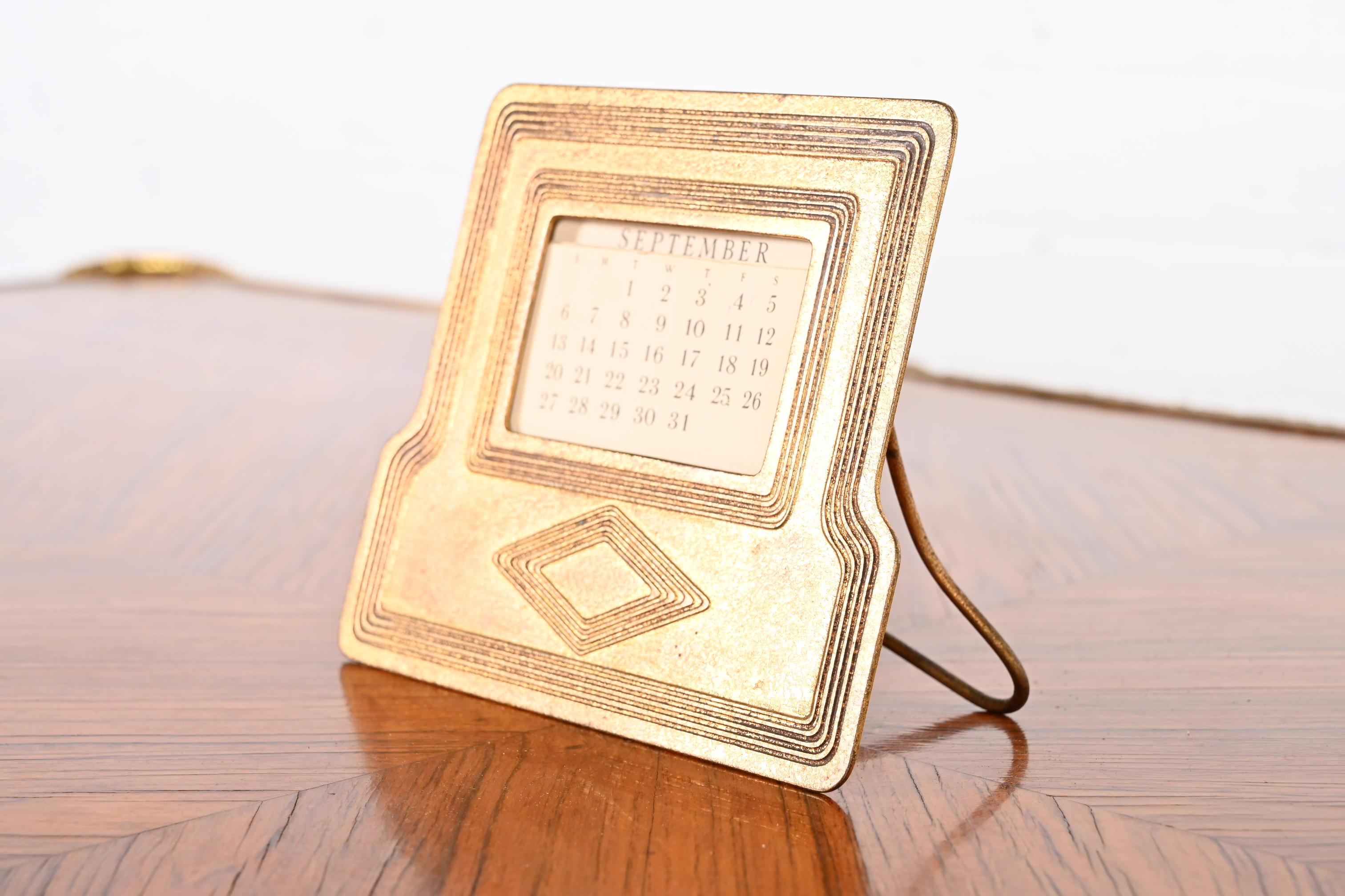 Tiffany Studios New York Graduate Bronze Doré Calendar Frame or Picture Frame For Sale 1